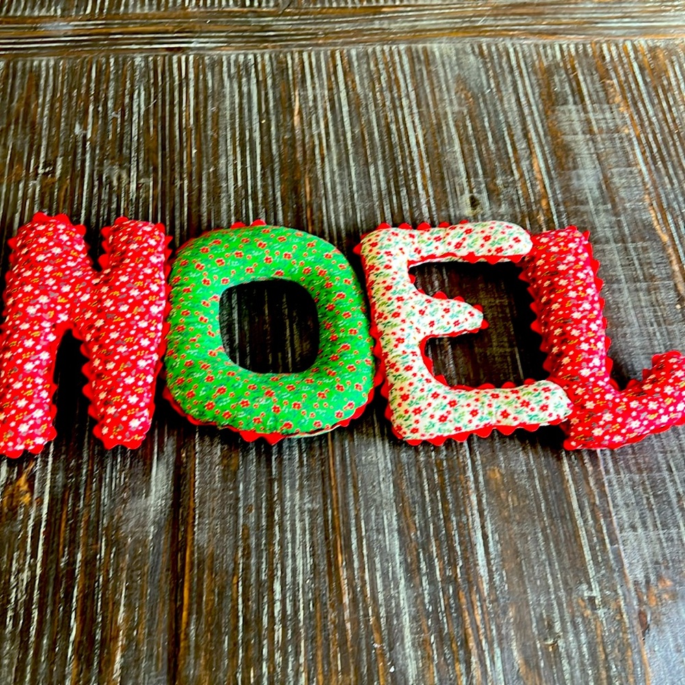 Vintage Christmas Decoration Noel Fabric Wall hang Stuffed Sign